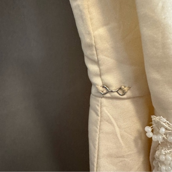Vintage Handmade Cream Beaded Dress Button Back XS Wedding 50s - 60a Rare Read - Picture 13 of 16